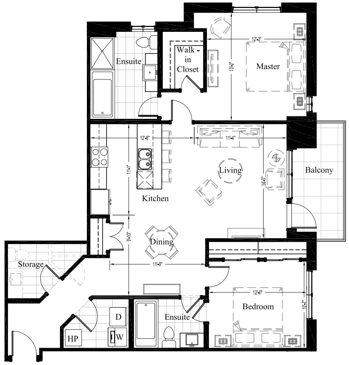 Edmonton Condominiums New Condo 2 Bedroom Floor Plan