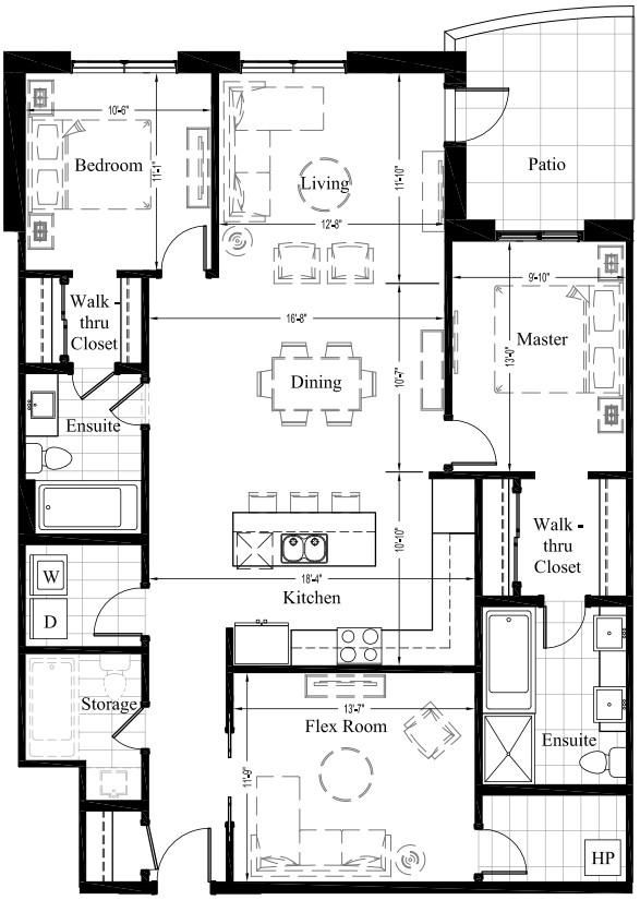 Edmonton New Condos For Sale | 2 Bedroom New Condo Floor Plan