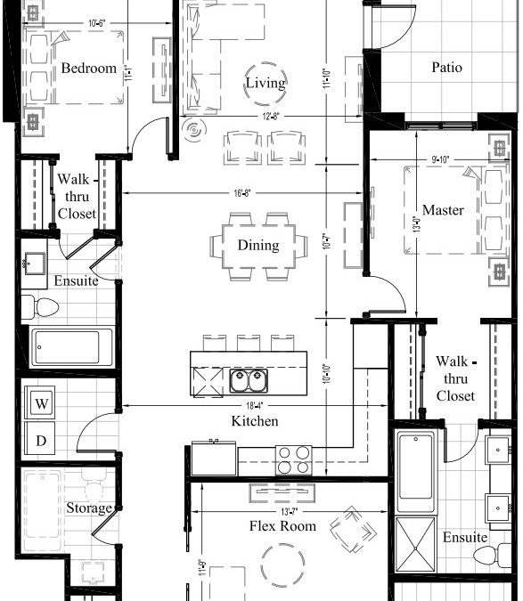 Suite 404 – 1,479 Sq Ft – 2 Bdrm Floor Plan 2L